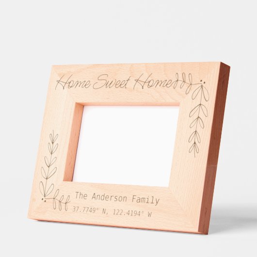 カスタムホームスイートホームコーディネート新しいホームギフト レーザー彫刻フレーム (左)