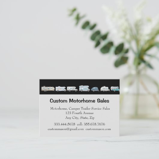 カスタムホームズキャンパートレーラーズ販売サービス 名刺 (スタンド正面)
