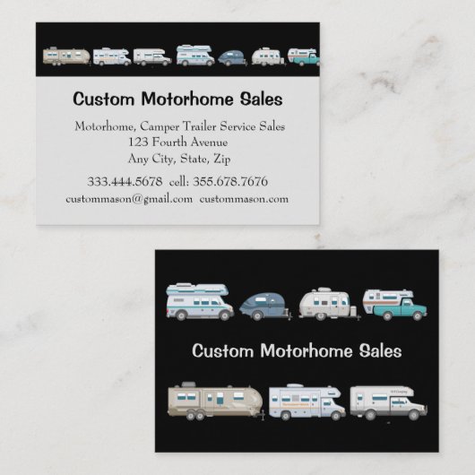 カスタムホームズキャンパートレーラーズ販売サービス 名刺 (正面/裏面)
