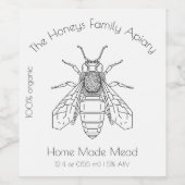 カスタムホームビール醸造ハニーワインラベル ワインラベル (シングルラベル)