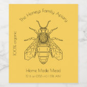 カスタムホームビール醸造ハニーワインラベル ワインラベル (シングルラベル)