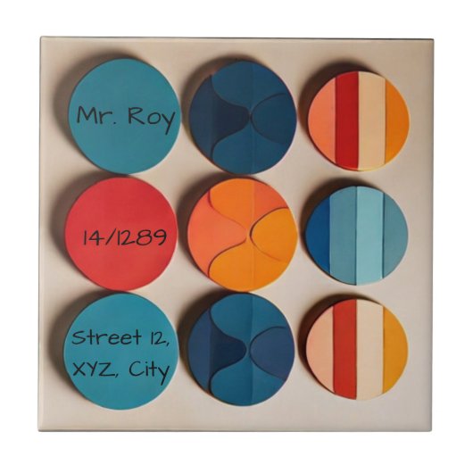 カスタムホームプレートミッドモダンセンチュリージオメトリック タイル (正面)