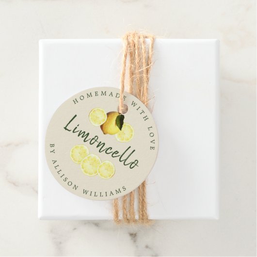 カスタムホームメイドリモンチェロアンティークホワイトボトルファ フェイバータグ (インサイチュ)