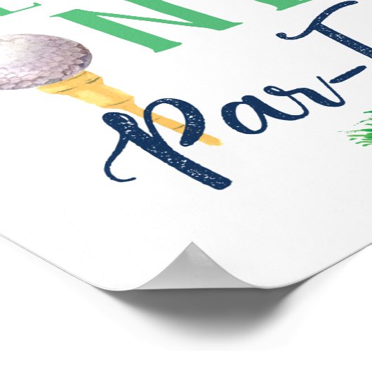 カスタムホールインワンゴルフ誕生日標識 ポスター (角)