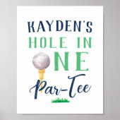 カスタムホールインワンゴルフ誕生日標識 ポスター (正面)