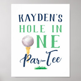 カスタムホールインワンゴルフ誕生日標識 ポスター