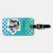 カスタムホールフォトブルードットテンプレート ラゲッジタグ (正面横)