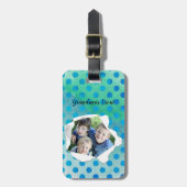 カスタムホールフォトブルードットテンプレート ラゲッジタグ (正面縦)