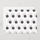 カスタムボウリングボール&ピンパターン シーズンポストカード (正面/裏面)