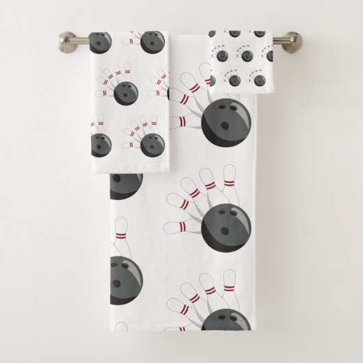 カスタムボウリングボール&ピンパターン バスタオルセット (インサイチュ)