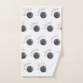 カスタムボウリングボール&ピンパターン バスタオルセット (ハンドタオル)