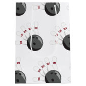 カスタムボウリングボール&ピンパターン ミディアムペーパーバッグ (裏面)