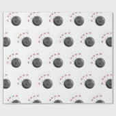 カスタムボウリングボール&ピンパターン ラッピングペーパー (フラット)