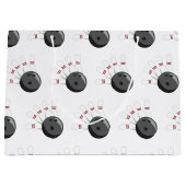 カスタムボウリングボール&ピンパターン ラージペーパーバッグ (正面)