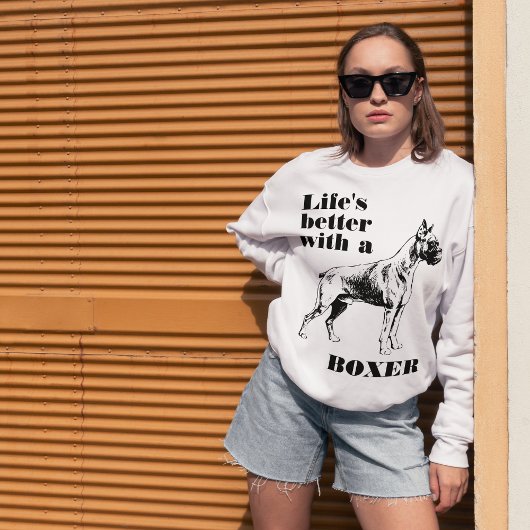 カスタムボクサードッグ引用文 スウェットシャツ