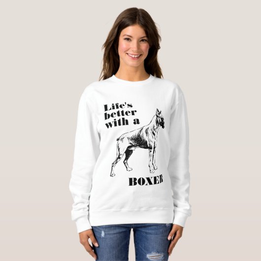 カスタムボクサードッグ引用文 スウェットシャツ (正面フル)