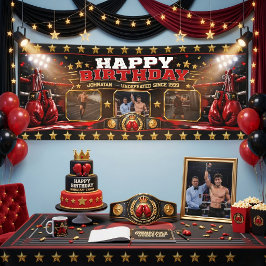 カスタムボクシング誕生日フォトコラージュチャンピオン フォトプリント