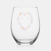 カスタムボタニカルボホフローラハートレイリース ステムなしワイングラス (裏面)