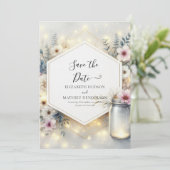 カスタムボタニカル結婚メイソン セーブザデート (スタンド正面)