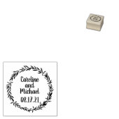 カスタムボタ葉ニカルリース結婚ズ ラバースタンプ (押印)