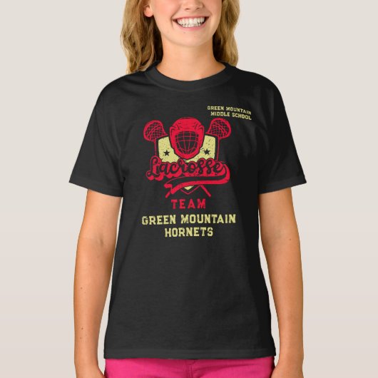 カスタムボックスフィールドラクロスチームクラブ名番号 Tシャツ (正面)