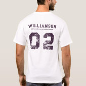 カスタムボックスフィールドラクロスチームクラブ名番号 Tシャツ (裏面)