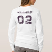 カスタムボックスフィールドラクロスチームクラブ名番号 Tシャツ (裏面)