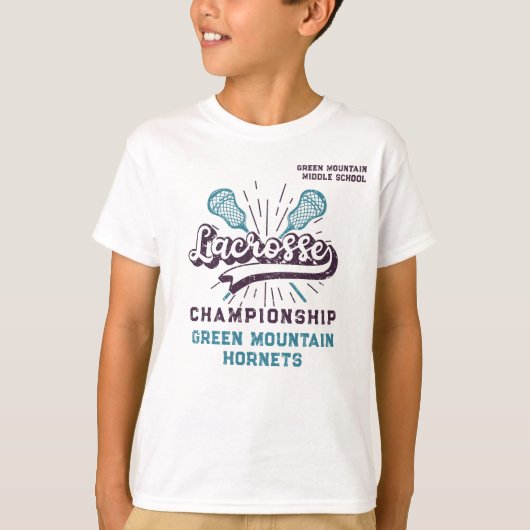 カスタムボックスフィールドラクロスチームクラブ名番号 Tシャツ (正面)