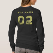 カスタムボックスフィールドラクロスチームクラブ名番号 Tシャツ (裏面)