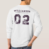 カスタムボックスフィールドラクロスチームクラブ名番号 Tシャツ (裏面)