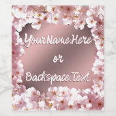 カスタムボトルさくらんぼ花のラベル ワインラベル (シングルラベル)