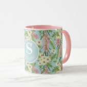 カスタムボトルブラシカントリーガーデンブルー マグカップ (正面右)