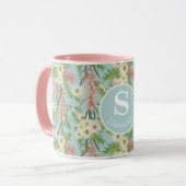 カスタムボトルブラシカントリーガーデンブルー マグカップ (正面左)