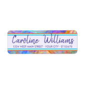 カスタムボヘカラフルミアン大理石波パターン ラベル (正面)