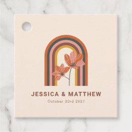 カスタムボヘミアン秋テラコッタフローラ結婚ズ フェイバータグ