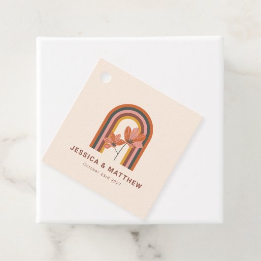 カスタムボヘミアン秋テラコッタフローラ結婚ズ フェイバータグ (インサイチュ)