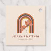 カスタムボヘミアン秋テラコッタフローラ結婚ズ フェイバータグ (裏面)