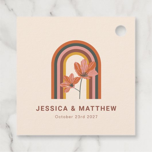 カスタムボヘミアン秋テラコッタフローラ結婚ズ フェイバータグ (裏面)