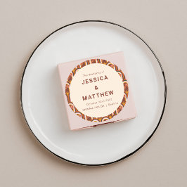 カスタムボヘミアン秋テラコッタフローラ結婚ズ ラウンドシール