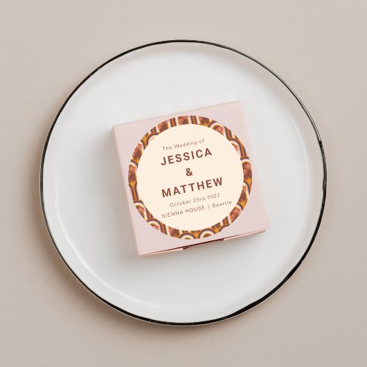 カスタムボヘミアン秋テラコッタフローラ結婚ズ ラウンドシール