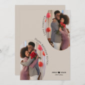 カスタムボホアーチ誕生日2フォトホリデーカード シーズンカード (正面/裏面)