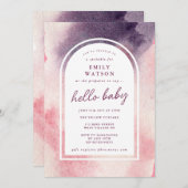 カスタムボホグラデーションアーチ赤ちゃん男女兼用シャワー 招待状 (正面/裏面)