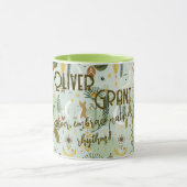 カスタムボホシック自然マグ – 名パーソナライズされた前 マグカップ (中央)