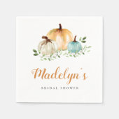 カスタムボホパンプキン秋水彩ブライダルシャワー スタンダードカクテルナプキン (正面)