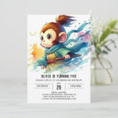 カスタムボホモンキー誕生日 招待状 (スタンド正面)