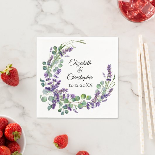 カスタムボホラベンダーユーカリ結婚ス スタンダードカクテルナプキン (インサイチュ)