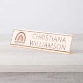 カスタムボホレインボーOT職業セラピスト デスクネームプレート (正面)