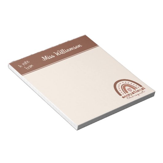 カスタムボホレインボーOT職業セラピスト ノートパッド (アングル)