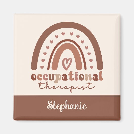 カスタムボホレインボーOT職業セラピスト マグネット (正面)