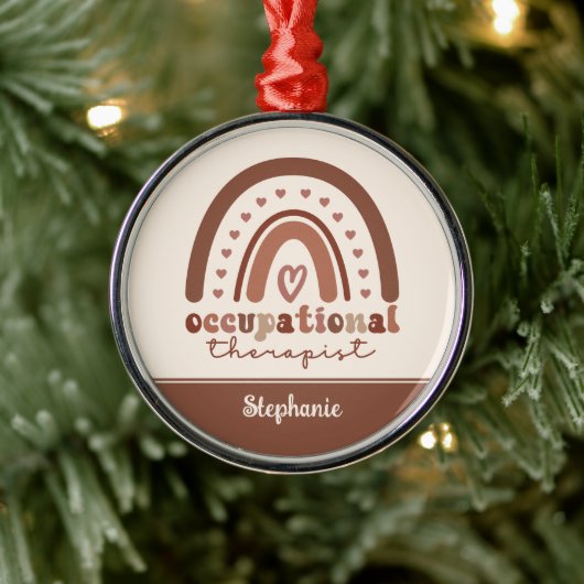 カスタムボホレインボーOT職業セラピスト メタルオーナメント (ツリー)